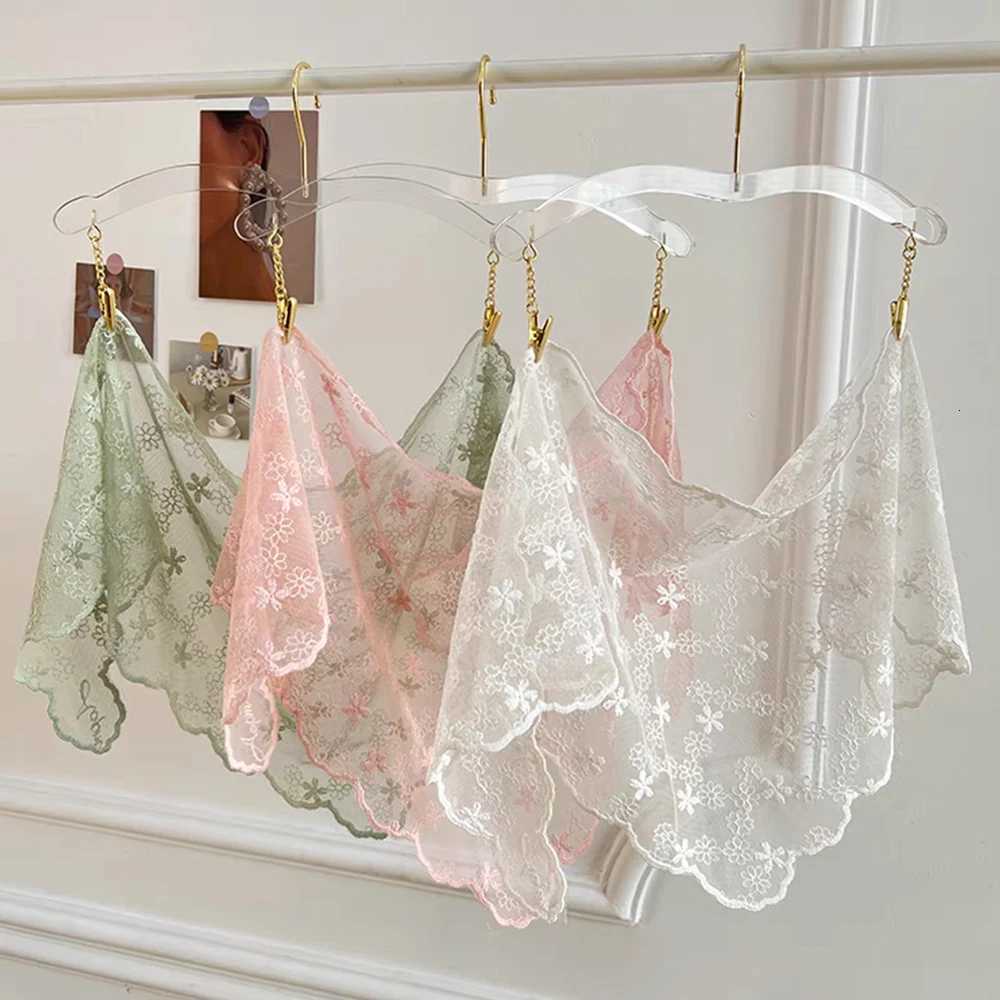 INS Lace Hair Scarf Women Korean Triangle Hair Band Travel Photo Headband Sunscreen Headscarf Girls Linen Cotton Neckerchief W251021