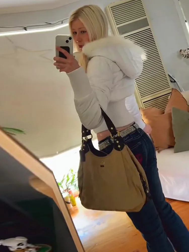 Fashion Hooded Womens Padding Coats Street Loose Zipper Long Sleeve Female Jacket 2025 Winter Soild Thicken Lady Outwears 251021