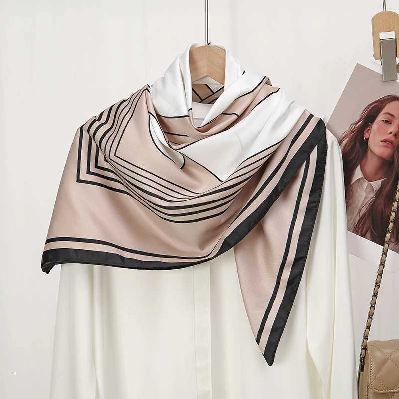 9090cm Imitation Silk Square Scarf Printed Foard Shawl Innovative Design Pattern Tuan Polyster band Islamic HijabsW251021