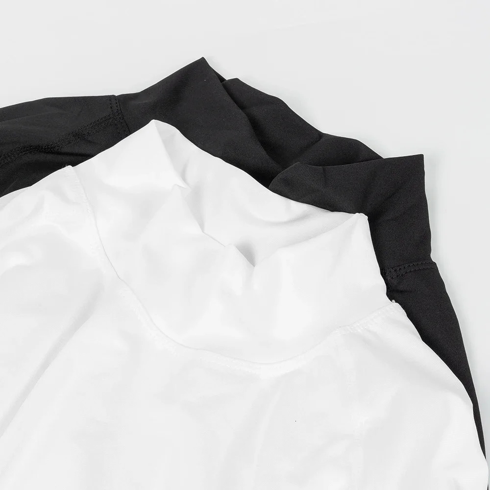 2Pcs Mens Compression Tshirt Summer Bodybuilding Sports Tight Turtleneck Short Sleeve Gym Quick Dry Running Male Workout Top 251016