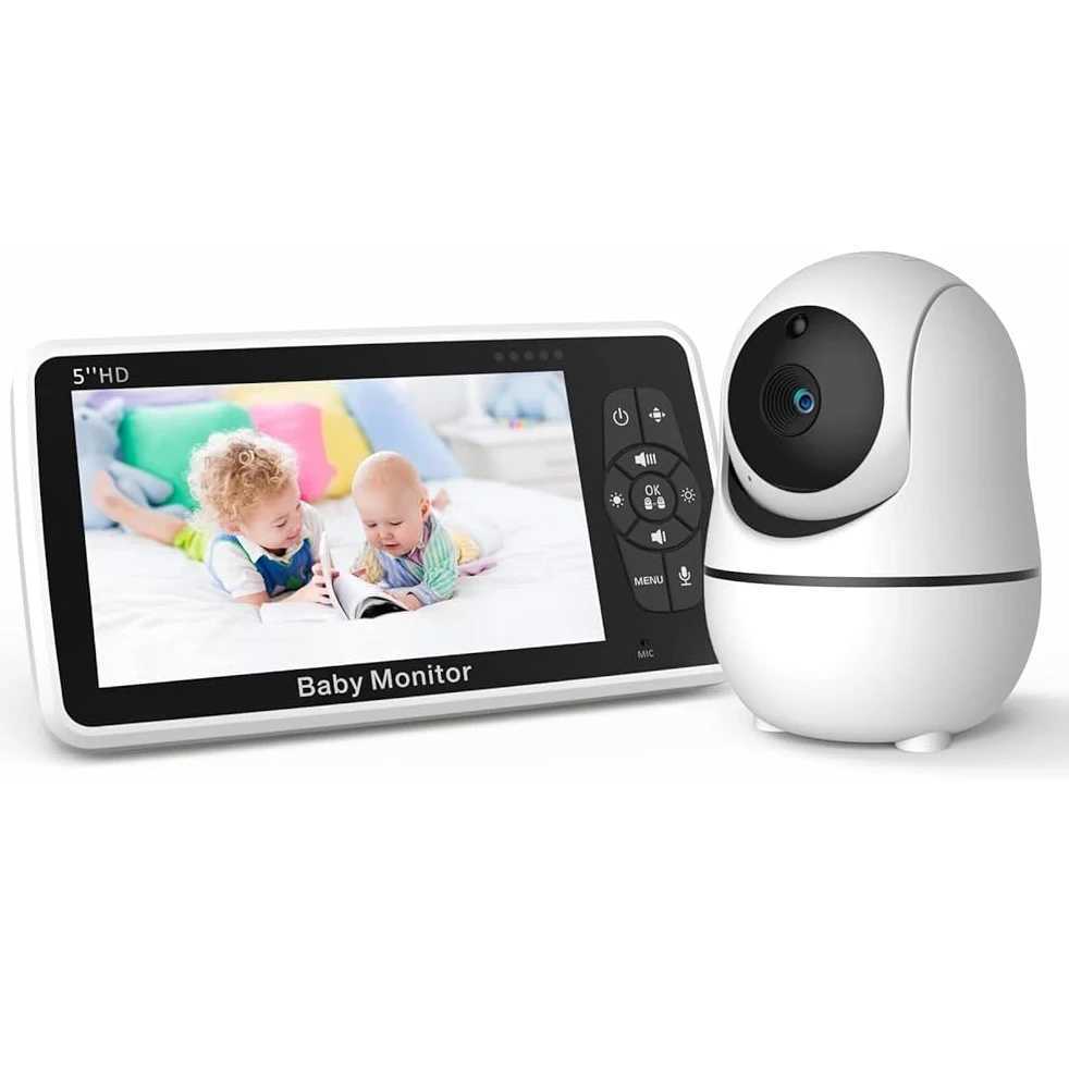5 Screen Video Baby Monitor No WiFi HD Remote PanTiltZoom Night Vision Baby Camera ECO Mode Twoway Talk 8 Lullabies J251121