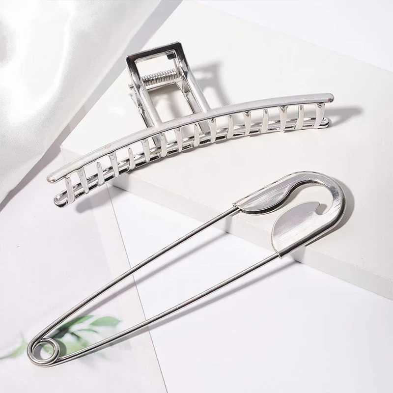 1pc Giant Safety Pin Metal Hair Clip Alloy Ladies Hair Accessories Fashion Hair Clips for Casual and Fashionable HairstylesW254021