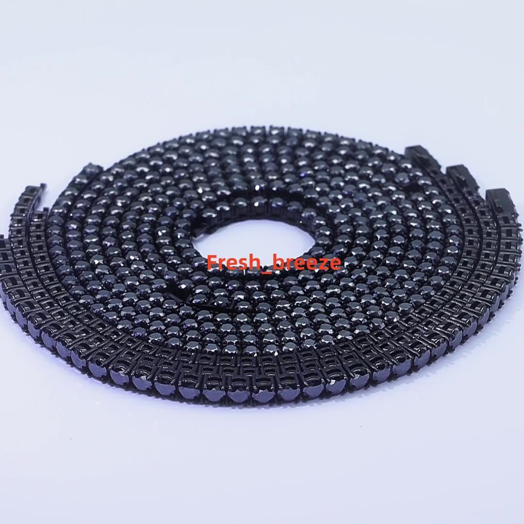 Custom Fine Jewelry 4mm 5mm VVS Moissanite Tennis Chain Bracelets Stainless Steel Black Moissanite Tennis Bracelet