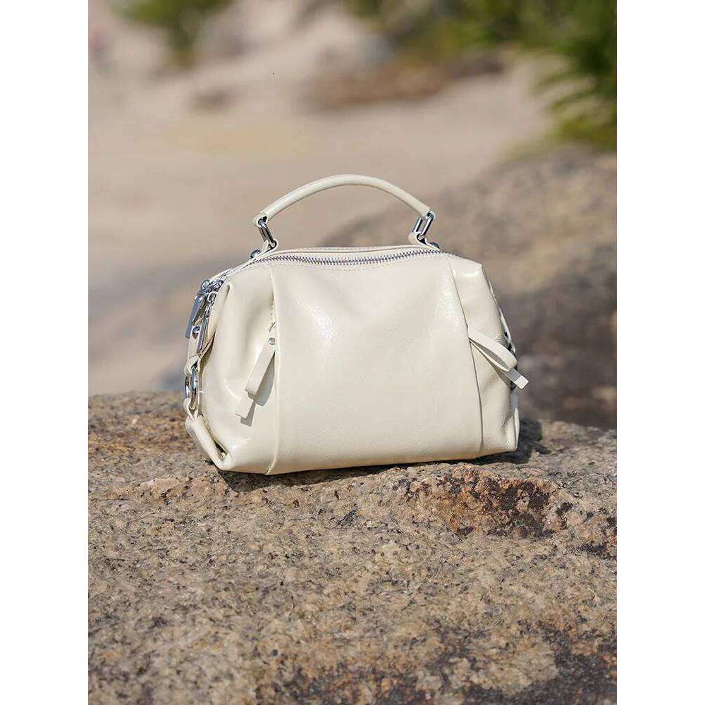 2025 Genuine Leather Women Boston Crossbody Shoulder Cowhide Commuter Shopping Pillow Bag Handbag Gift for girl