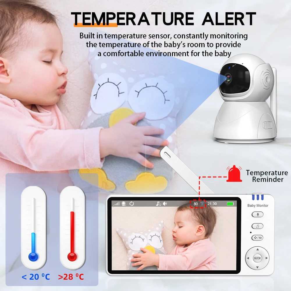 5IPS Video Baby Monitor With Pan Tilt Child Camera Wireless 2Way Audio Night Vision Security Babysitter VOX Wake Up USB Charge J251121