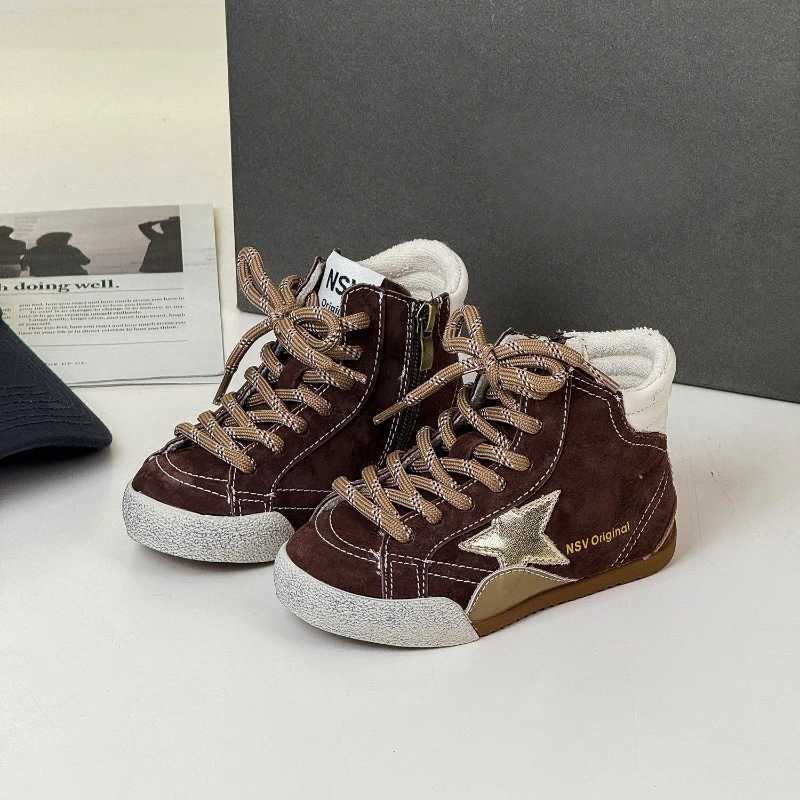 New Autumn Winter Childrens Boys Girls Koreanstyle Fashionable Hightop Sneakers Kid Toddler Flat Casual Skate Shoes C251021