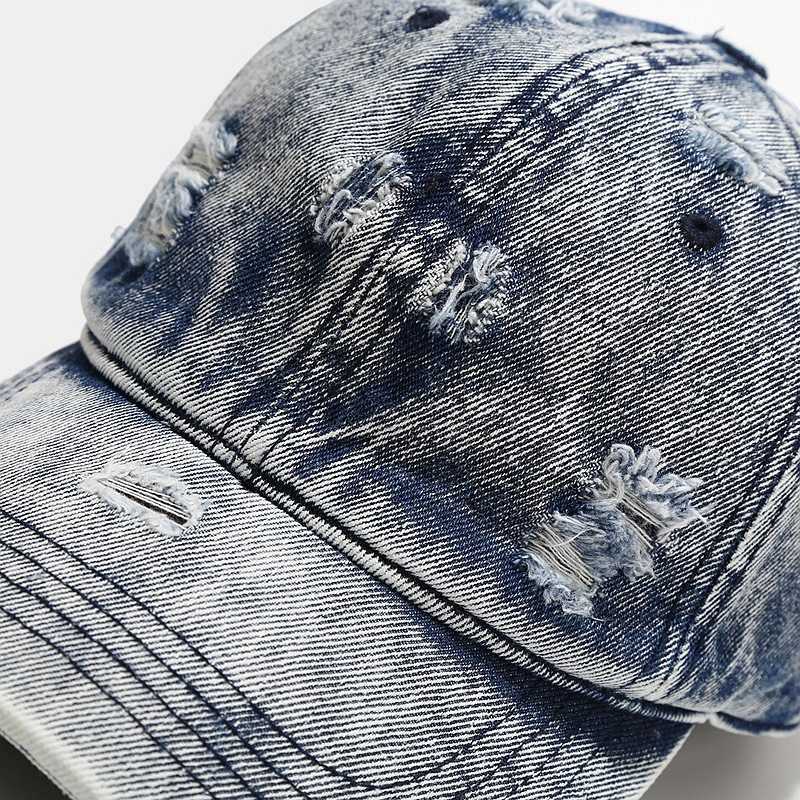 Washed Denim Curved Brim Duck Tongue Cap Mens and Womens Net Red Street Trend Baseball Cap Stage Hip Hop Cap H251020