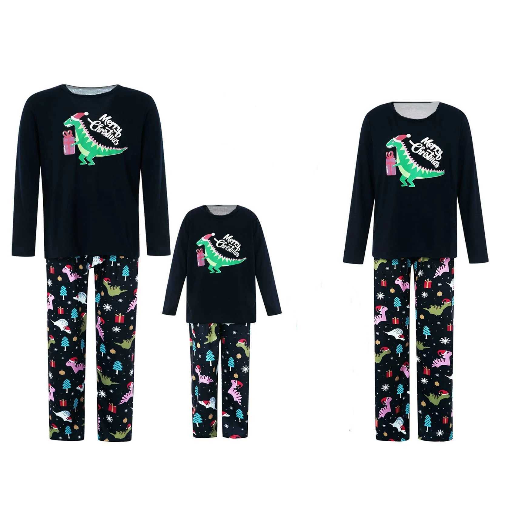Christmas Man Christmas tree element printed family parentchild set comfortable home longsleeved and long pants pajama set L251021N8TQ