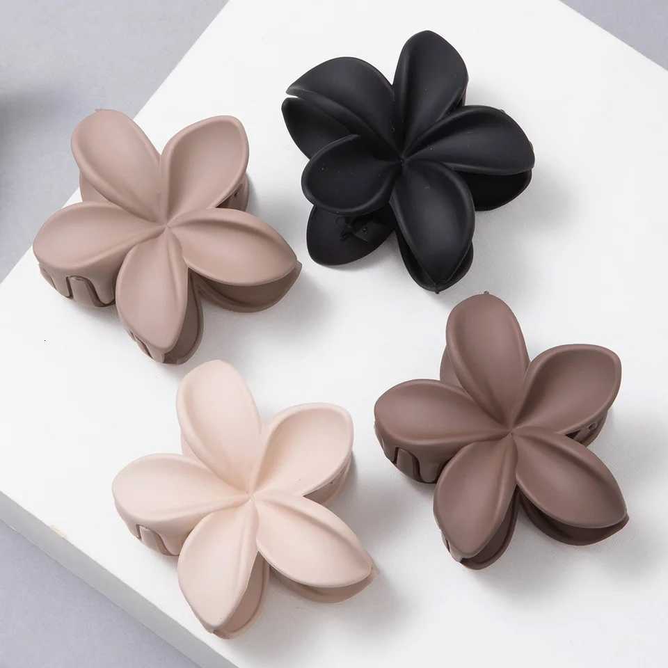 4Pcs New Fashion Flower Hair Claws for Women Large Hair Clips Crab Clamps Frosted Ponytail Shark Clip Headdress Hair AccessoriesW254021
