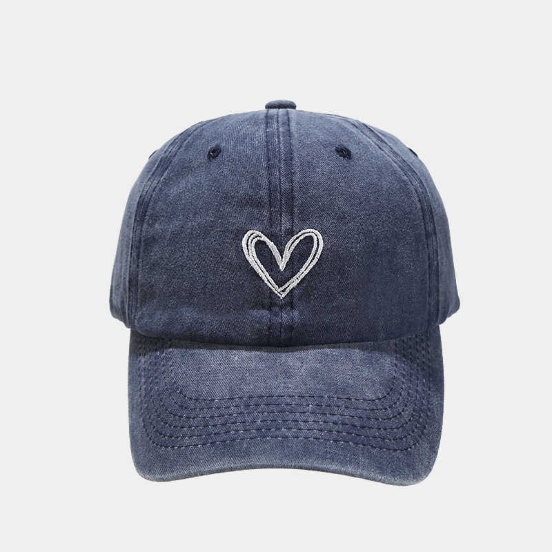 British Feng Wash Hat Men Trendsetter Love Embroidered Softtop Baseball Cap Outdoor Versatile Sunscreen Cap H251020