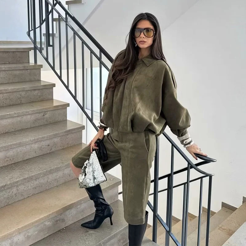 Women High waisted Casual Shorts And Fashion Loose Long Sleeve Jackets Coats Female Two Piece Sets Outfit 251021