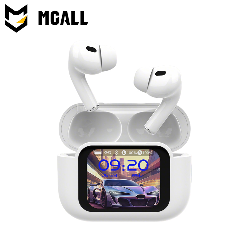 MGALL Wireless BT6.0 Earphones MG-Y49 AI Translation Headphones Colorful LCD Smart Touch Screen Hi-Fi Sound Music Earbuds IPX5 Waterproof Sport Headse