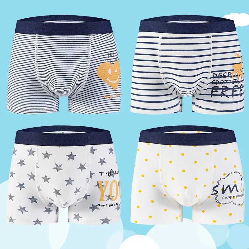 4pcs Cotton Boys Boxer Brief Cool Excavator Pattern Kids Boxers Breathable Childrens Underwear Baby Bottom Panty Student Panties J251021
