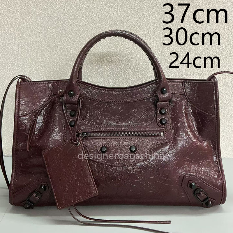 Handbag le city Designer Shopping Bags Large Shoulder Underarm Genuine Leather Totes Handbags Rivets Tote Bag Plain Women Crossbody Adjustable strap