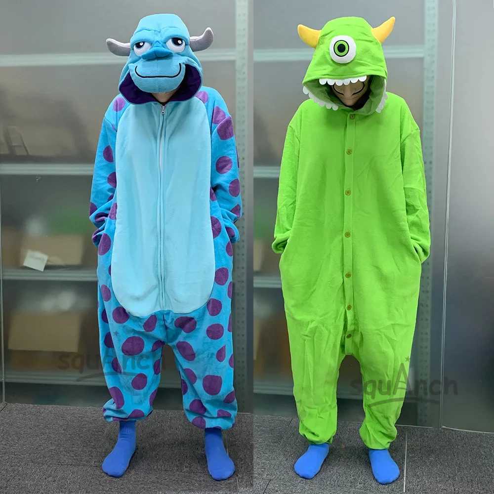 2025fermeture clair pour hommes et femmes grenouillres avec boutons Mike pyjama Anime Monster Kigurumi Halloween pour couple L251021ER7O