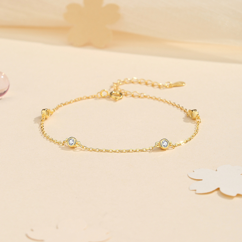 TaiYang New S925 Sterling Silver New Chinese Style Bracelet, Unisex Hip-Hop Sparkling Crystal Chain for Women & Men