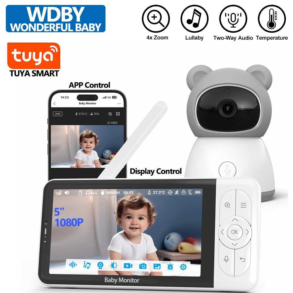 Tuya Smart Wireless Video Baby Monitors 5 1080P Display Temperature Detection APP View Control Baby Nanny 2Way Audio Baby Cam J251121