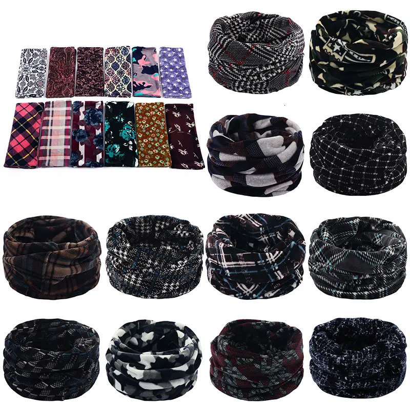 Winter Warm Soft Fleece Scarf Plush Neck Warmer For Women Men Print Floral Snood Scarves Unisex Tippet Neckerchief Shawl Wrap 251021