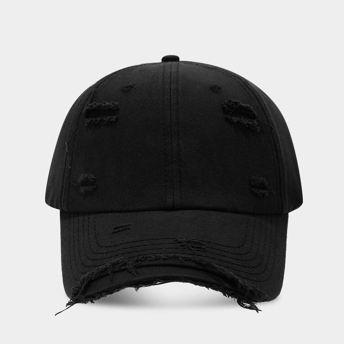 Fashion Distressed Cotton Baseball Cap Unisex Trendy Vintage Plain Duckbill Cap Hat Trend H251020