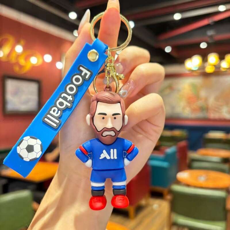 Creative Trendy Cartoon Football Jersey Pendant Car Keychain Bag Decoration Fan Exquisite Small Gift