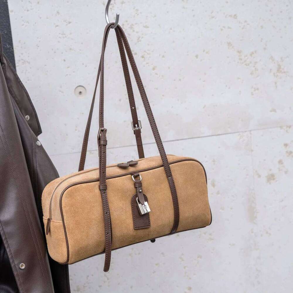 Suede Leather Armpit Female Autumn Winter New Frosted Cowhide Bowling Vintage Fashion Handheld Shoulder Women's Bag Suotong1021