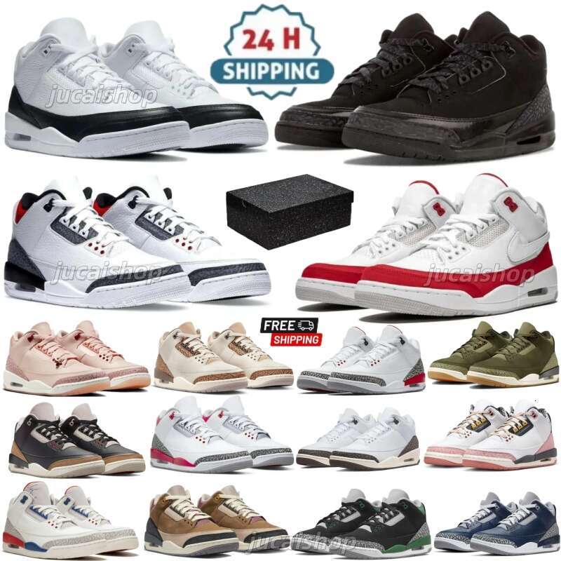 Designer Shoes 3 Basketball Shoes 3s Sneakers Sports Shoes Luxury Black Cement Cardinal Red Dark Iris Fire Red Mocha Pine Green Men Cushion Platform Trainers 36-47