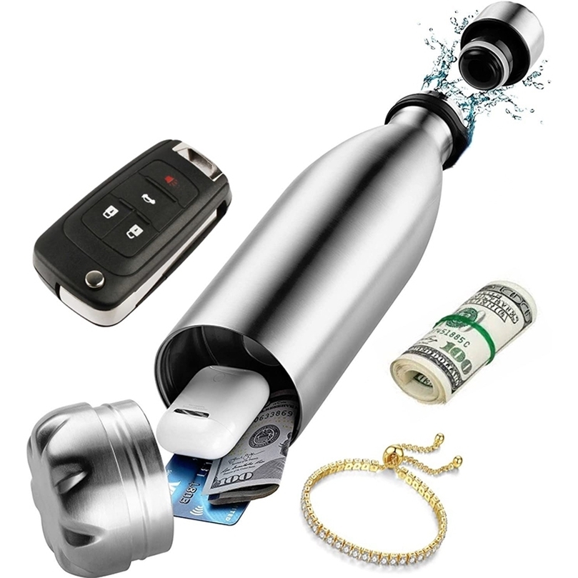 750ml Diversion Water Bottle Portable Secret Stash Pill Organizer Can Safe Hiding Spot for Money Bonus Key Ring Box w251020