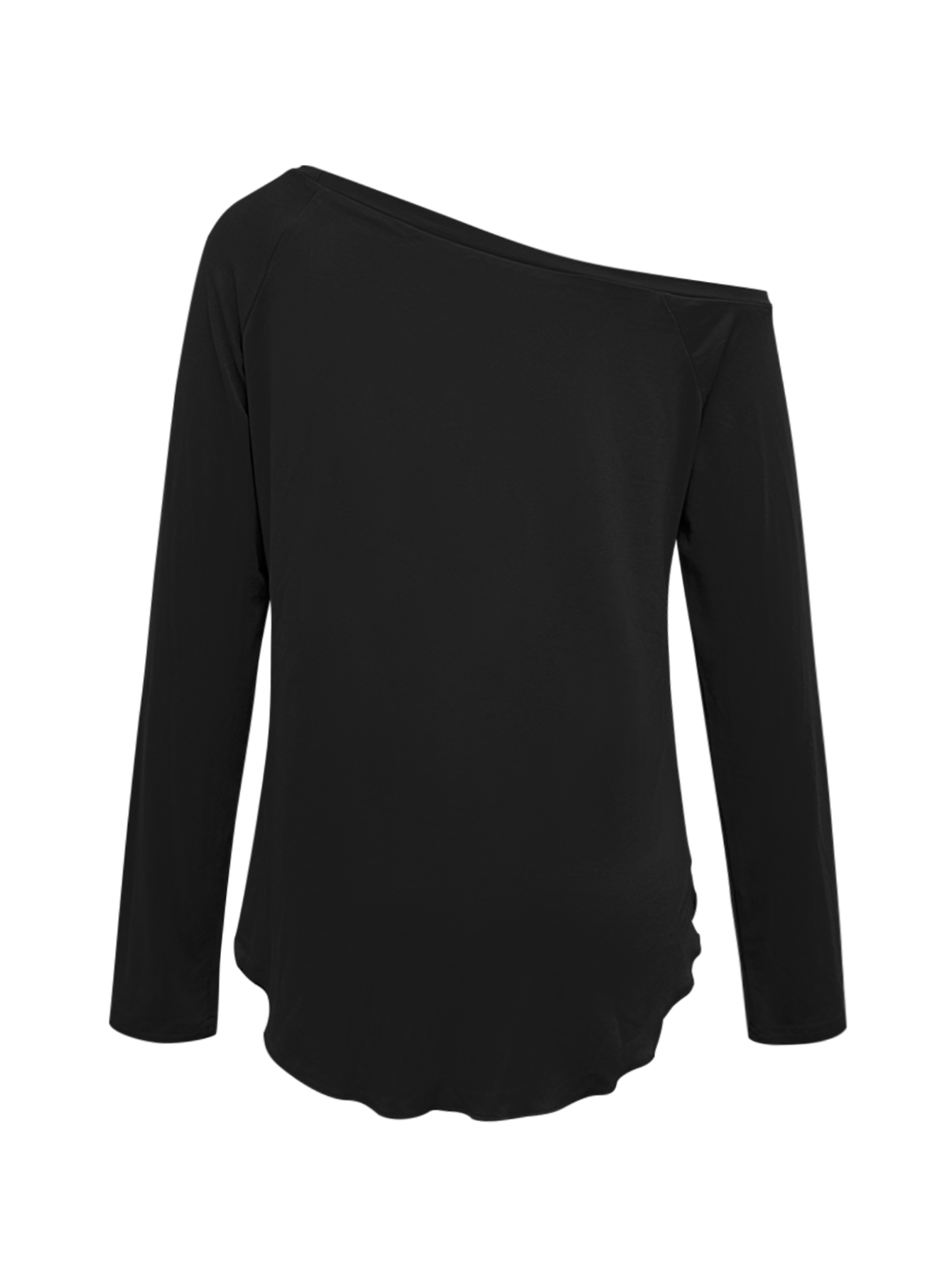 Women's Autumn & Winter Off-Shoulder Solid Color Long Sleeve Top, Milk Silk Fashion Commute Versatile Home & Office BlouseCF55084