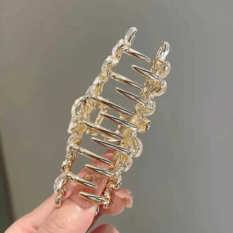 Korean Style Rhinestone Glaze Flower Hair Clip Large Hair Grip Highend Womens Back of Head Hair Claw Fashion Hear AccessoriesW254021