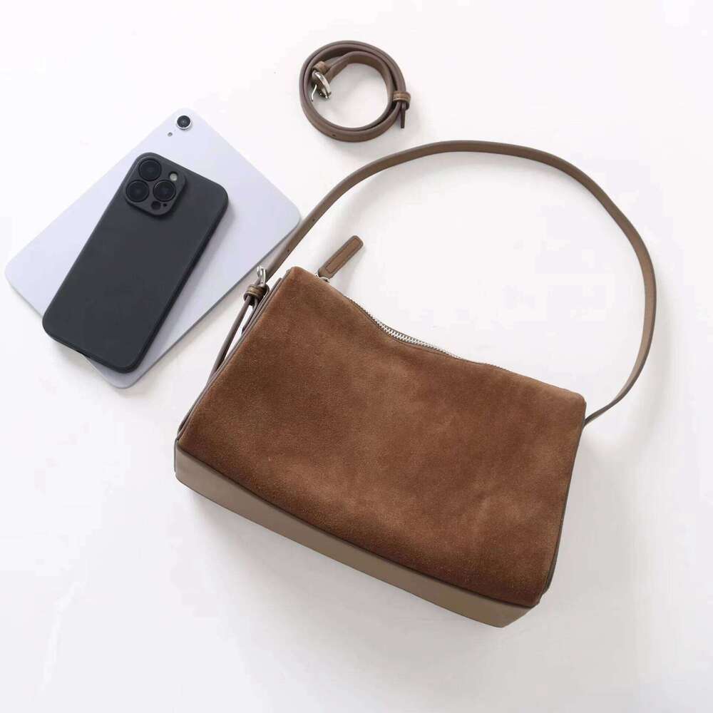 Suede Frosted Cowhide Underarm New Niche Design Soft Vintage Handbag Fashion Ladies One-Shoulder Crossbody Bag 251021