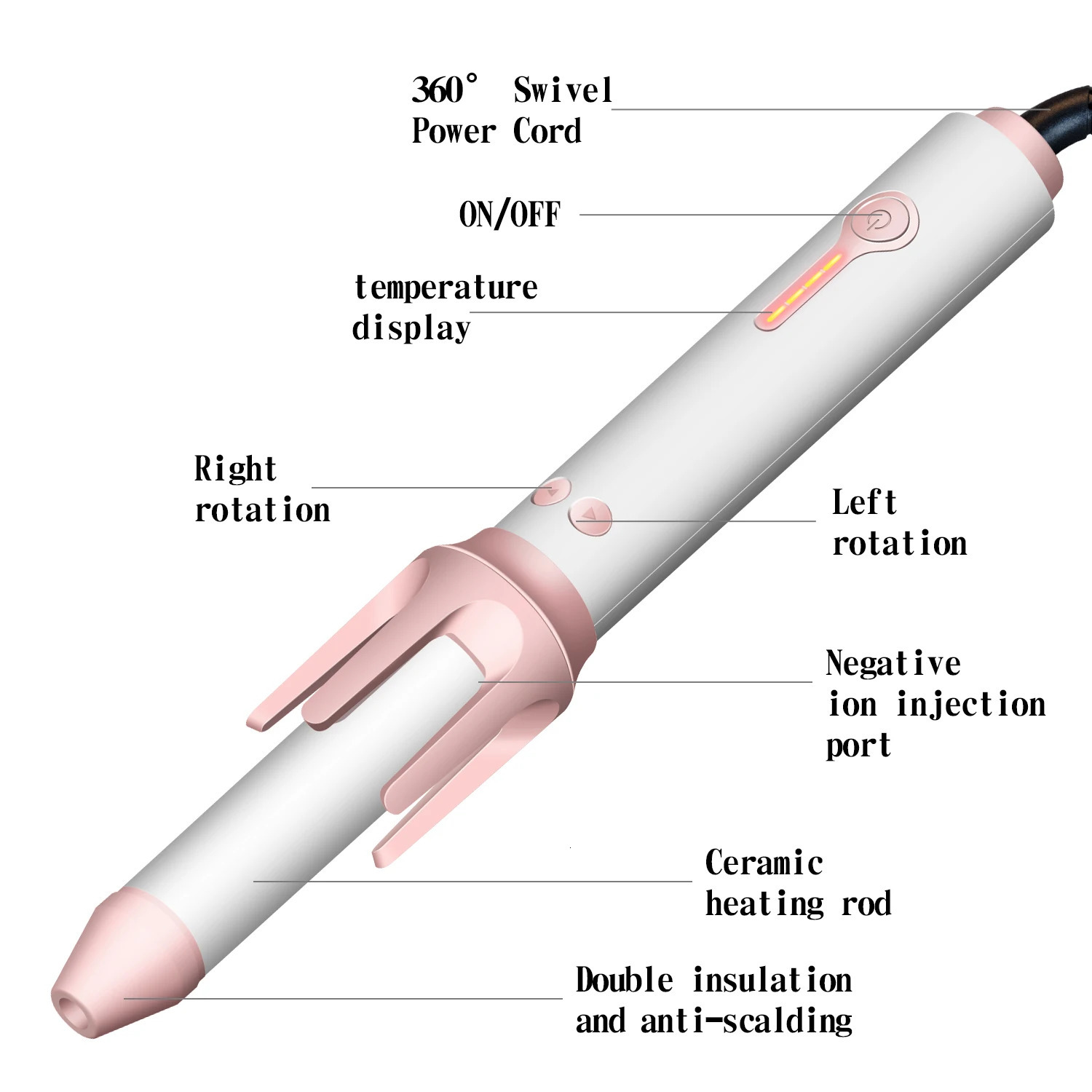 Automatic Hair Curler Auto Hair Curling Iron Ceramic Rotating Air Curler Air Spin Wand Styler Curl Machine Magic Hair Curler 251018