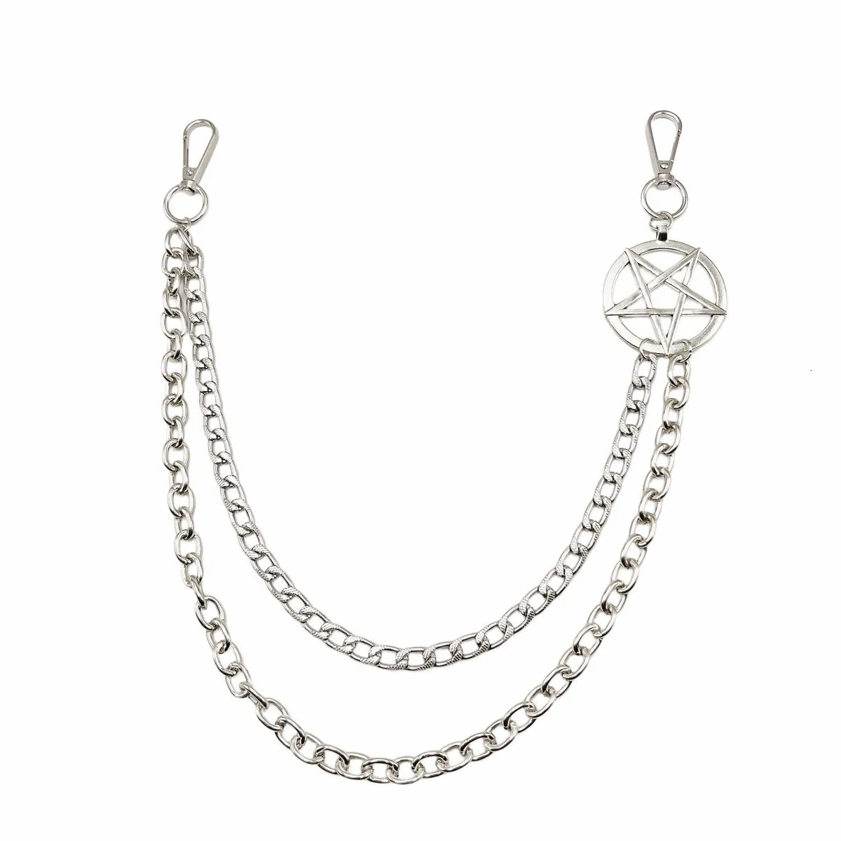 Punk Metal Chain Star Keychains For Men Women Waist Key Chain Trouser Jeans Hiphop Pants Belt Gothic Rock Emo Accessories 251021