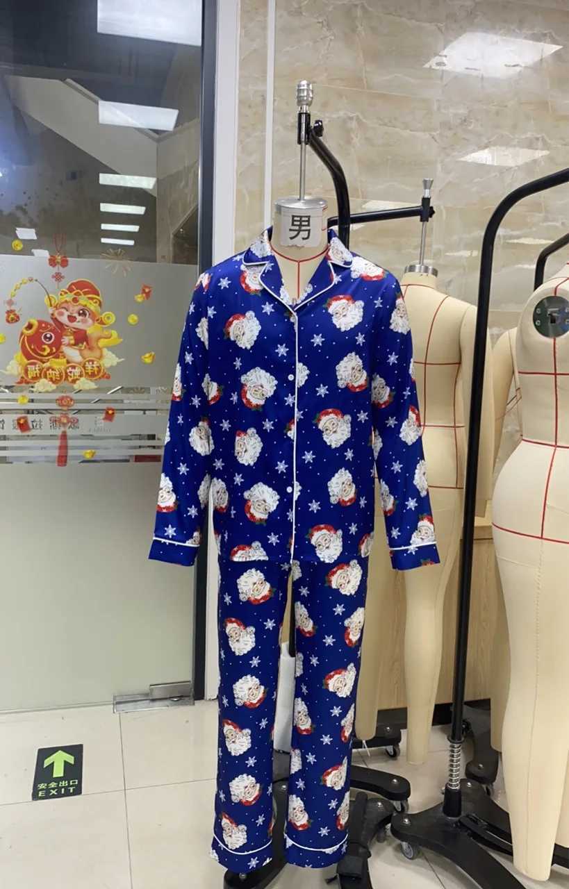 Christmas Family Matching Pajamas Sets Parentchild Santa Claus Print Button Shirts Pants Xmas Family Look Pyjamas Loungewear L2510214RLL