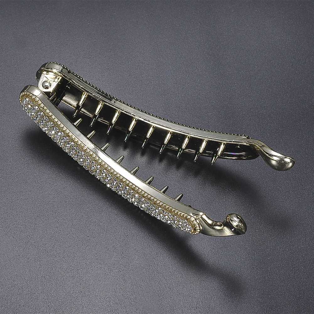 1pc Crystal Barrette Rhinestone Hairpin Banana Hair Clip Hair Claws Women Hair Accessories Hairgrip Bath Ponytail clipW254021