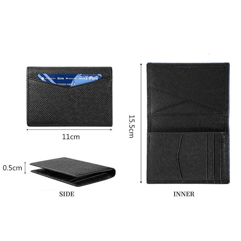Customized Initials Genuine Leather Card Holder Bank Card Multi Card Slot Business Card Bag Wallet Mens Cover Wallet 251013