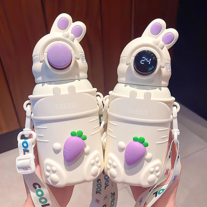 500ml Stainless Steel Thermal Water Bottle For Kids Cartoon Children Thermos Mug With Straw LeakProof Insulated Cup Drinkware 251020 W260226