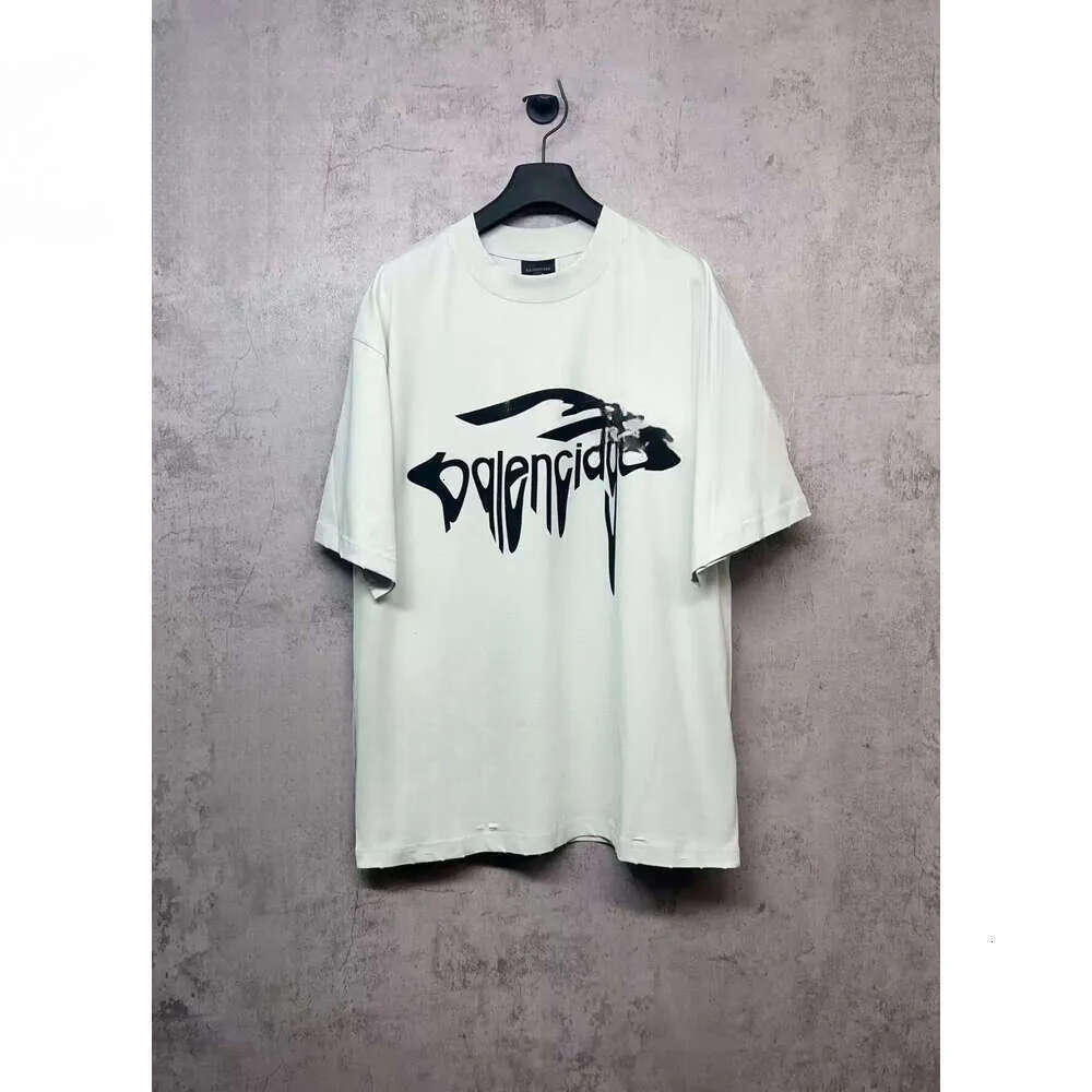 Mens Designers T Shirt Oversized Summer Womens Balneciaga Tshirt Letter Printing High Quality Crew Neck Balnciga T-Shirts Hip Hop Men Balnciagas Short Sleeve b25