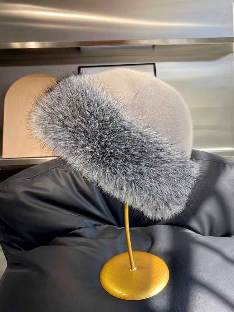 2025 New Label Hat for Women Autumn and Winter Fisherman Hat Warm Brimless Faux Mink Fur Plush H251020