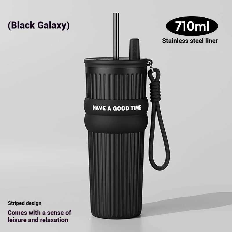 2025 New In Stock Large Capacity Simple And Convenient Straw Insated Cup Off Coffee Cup Portable Accpanying Car Cup Y251021