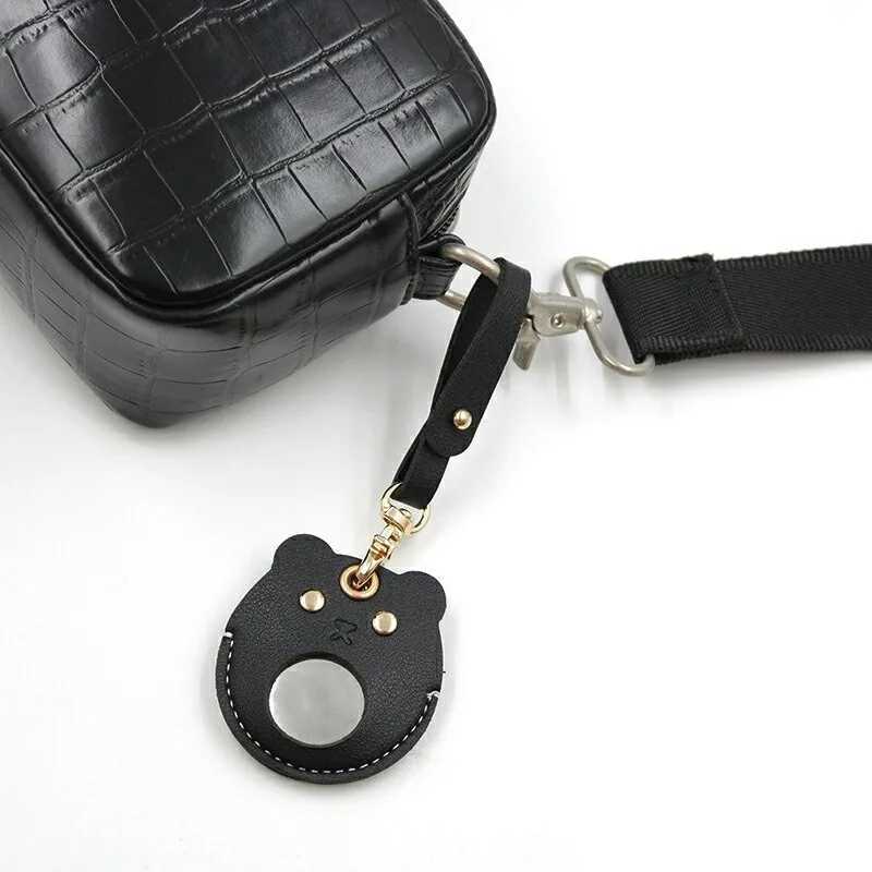 Fashion Animal PU Leather Car Keychain Accessories Lovely Cartoon Access Card Key Chains for Women Applicable To Air Tag Locator W251021