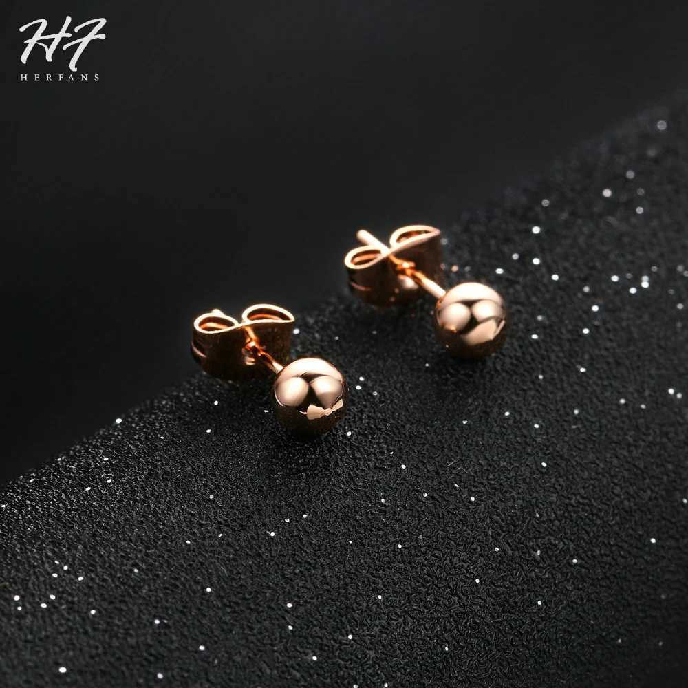 Simple Little Bean Shaped Stud Earring For Women Rose White Gold Color Metal Fashion Jewelry Gift For Girls Daily Party E445 J251021