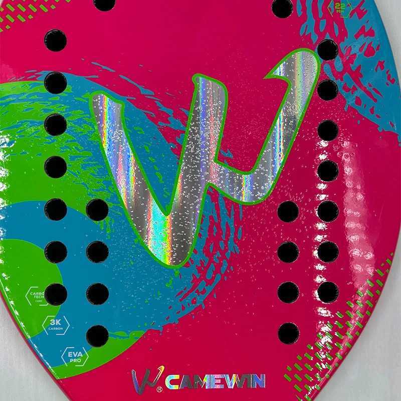3k CamewinFull Carbon Fiber Beach Tennis Racket Rough Surface Cover Bag Send Overglue Gift Present 2024 W251021