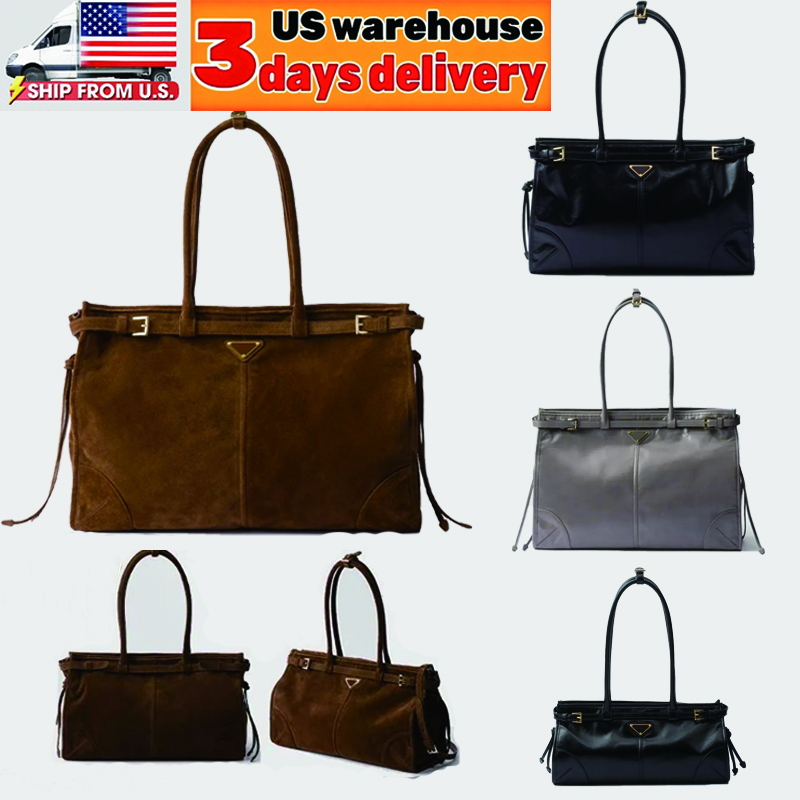 Designer Tote Bag Suede Brown Shoulder Bag Lux Leather Luxury Handbag Casual Women's High Casual Women's High Quality New Tote