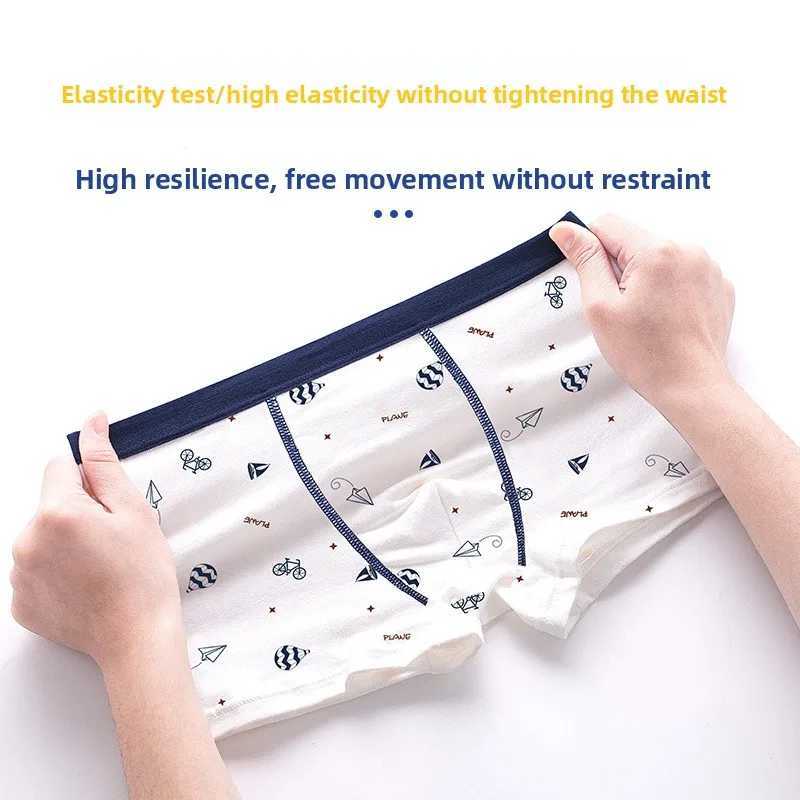 4pcsKids Boxer Shorts Boys Cotton Underwear Summer Lightweight Anti Microbial No Ride Up Seamless Cartoon Underpants J251021