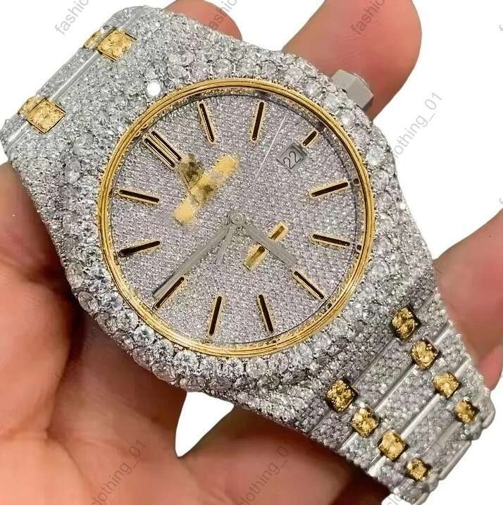VVS Top Quality Automatic Mechanical Iced Out Women Designer Men Moissanite Pass Dia Watches Free delivery moissanite watch pass dia test with box 665as