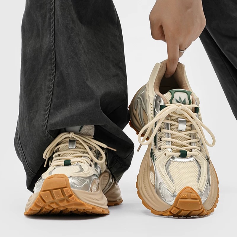 Men's shoes fall/winter new mesh breathable retro casual sneakers teen rattlesnake jogging dad shoes2025