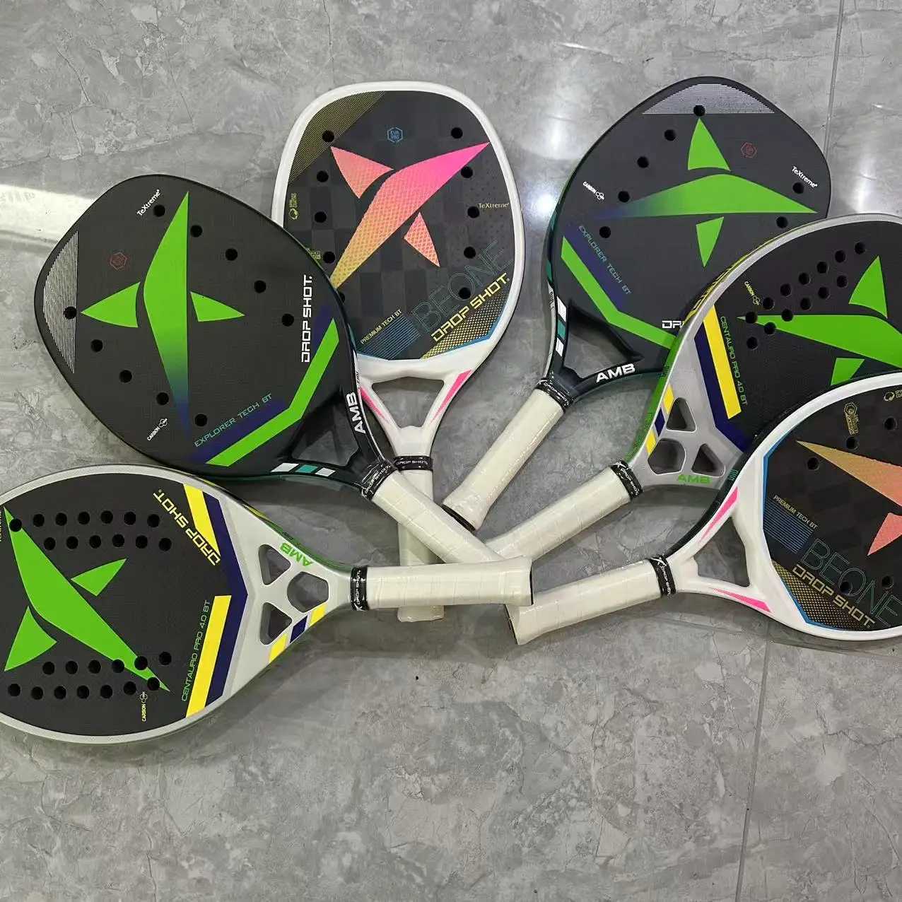 Beach Tennis Racket 3K Full Carbon Fiber Rough Surface Interlayer EVA Foam Opening or Hole in A Utensil W251021