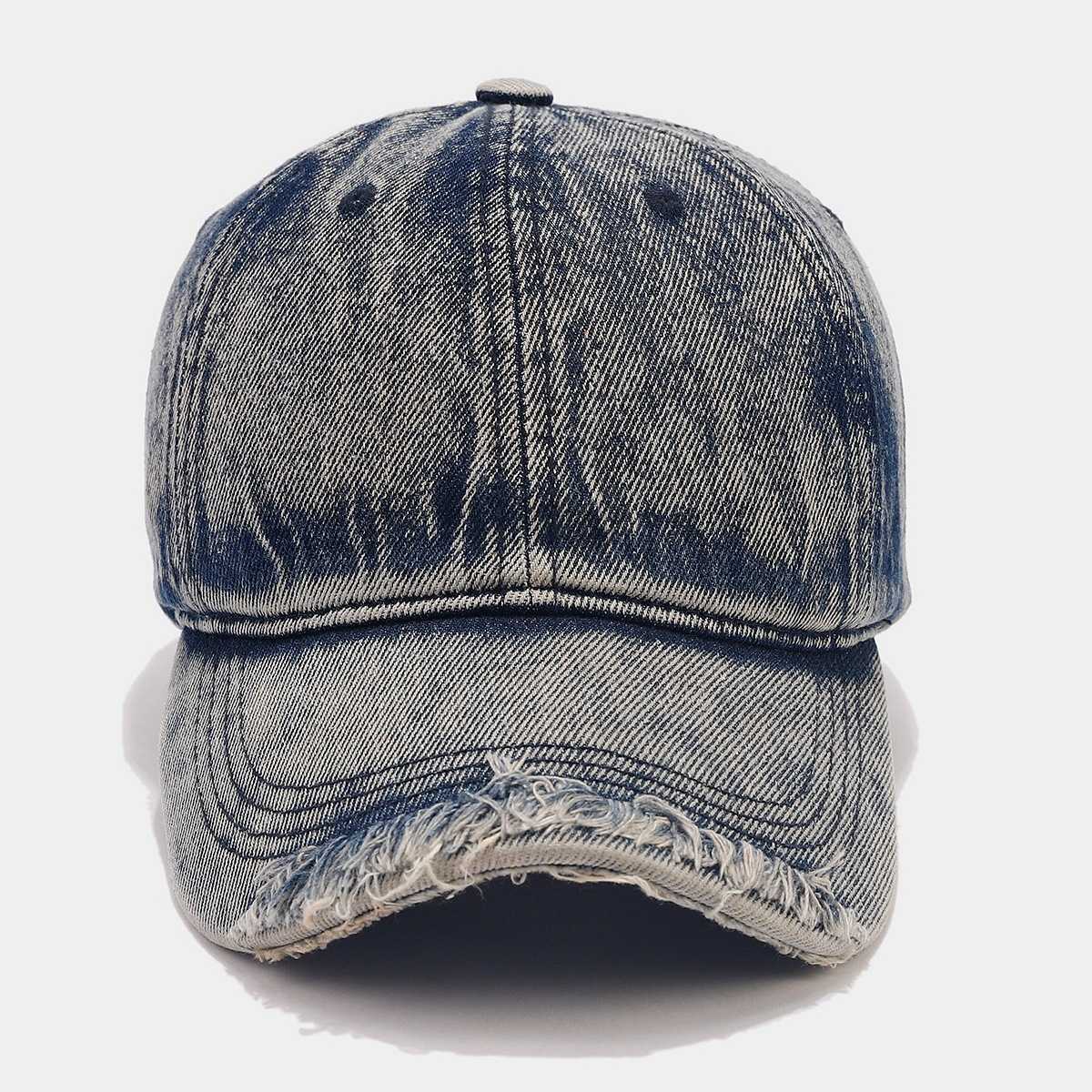 Style Trendy Brand Fashion Distressed Soft Top Baseball Cap Slimming Female Artistic Washed Baseball Cap Men H251020
