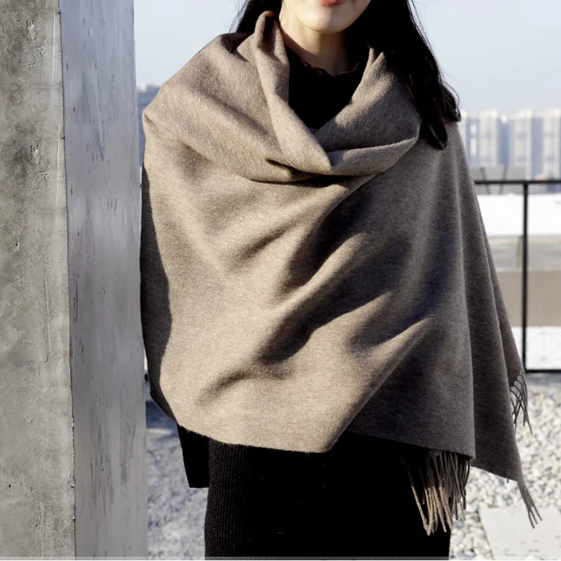 Wool Winter Scarf Women Fashion Shawl Adult Solid Scarves Autumn Shawls and Wraps Poncho Scarfs for Ladies Unisex Wrap 251016