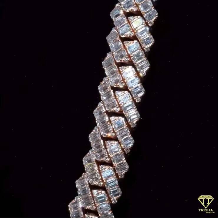 Iced Out Moissanite Diamond Chain Hip Hop Bling Jewelry Celebrity Diamond Chain Luxury Statement Jewelry